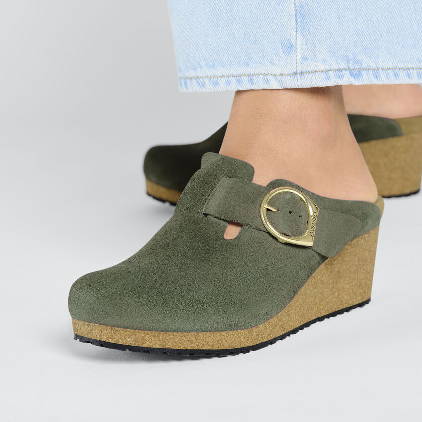 Birkenstock Fanny Ring-Buckle Suede Leather Thyme